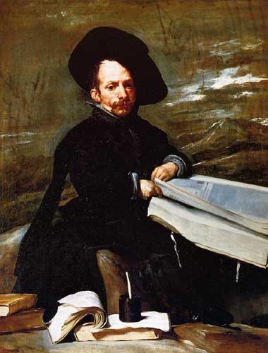 Painting Code#15346-Velazquez, Diego - A Dwarf Holding a Tome in His Lap