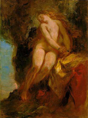 Painting Code#15390-Delacroix, Eugene - Andromeda