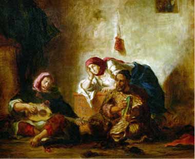 Painting Code#15397-Delacroix, Eugene - Jewish Musicians of Mogador