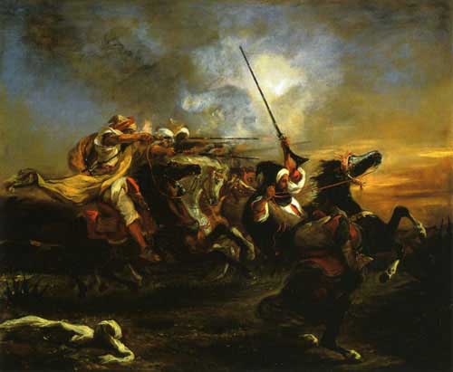 Painting Code#15398-Delacroix, Eugene - Moroccan Military Exercises