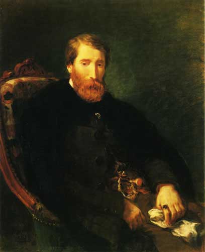 Painting Code#15401-Delacroix, Eugene - Portrait of Alfred Bruyas