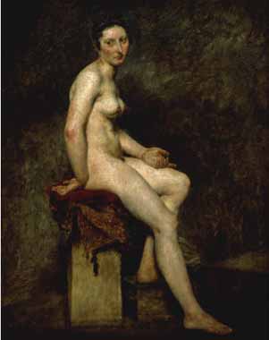 Painting Code#15403-Delacroix, Eugene - Seated Nude