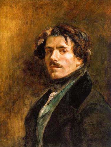 Painting Code#15404-Delacroix, Eugene - Self Portrait