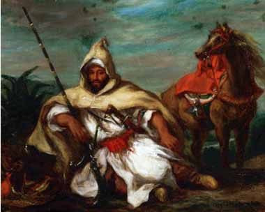 Painting Code#15405-Delacroix, Eugene - Soldier of the Moroccan Imperial Guard