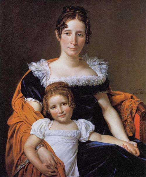 Painting Code#15440-David, Jacques-Louis - The Comtesse Vilain XIIII and Her Daughter