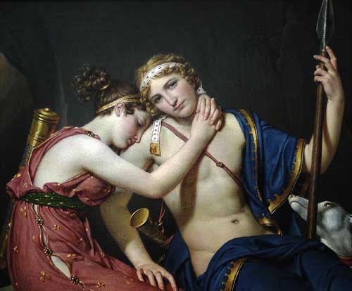 Painting Code#15442-David, Jacques-Louis - The Farewell of Telemachus and Eucharis