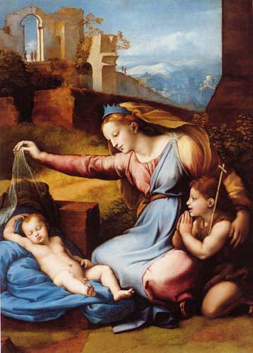 Painting Code#15449-Raphael - Madonna of the Diadem