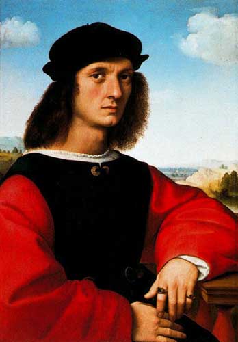 Painting Code#15452-Raphael - Portrait of Agnolo Doni