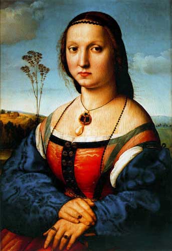 Painting Code#15453-Raphael - Portrait of Maddalena Doni