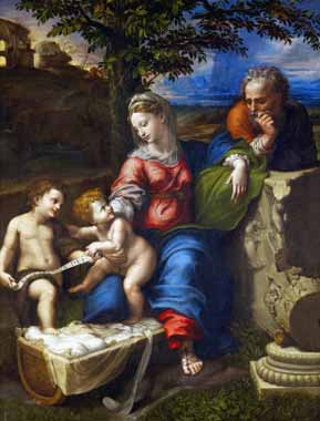 Painting Code#15456-Raphael - The Holy Family Under an Oak Tree