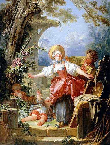 Painting Code#15471-Fragonard, Jean Honore - The Blind man&#039;s bluff game