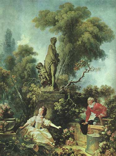 Painting Code#15474-Fragonard, Jean Honore - The Meeting