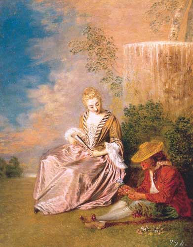 Painting Code#15483-Watteau, Jean-Antoine - e Anxious Lover