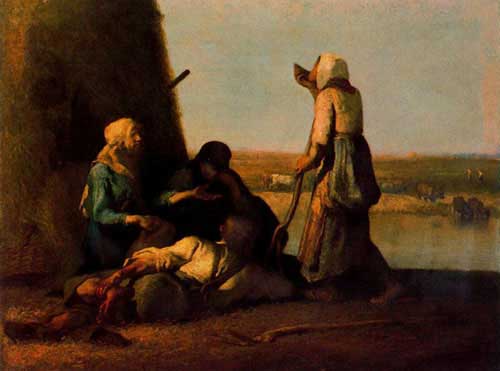 Painting Code#15493-Millet, Jean-Francois - The rest of the peasant