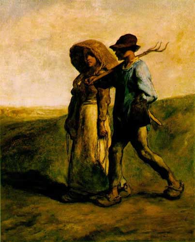 Painting Code#15495-Millet, Jean-Francois - The walk to work