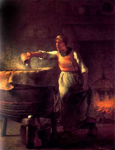 Painting Code#15496-Millet, Jean-Francois - The washerwoman