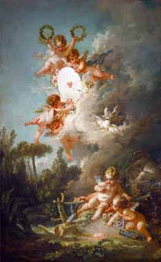 Painting Code#15521-Boucher, Francois - The Target of Love