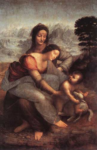 Painting Code#15539-Leonardo da Vinci - The Virgin and Child with St Anne