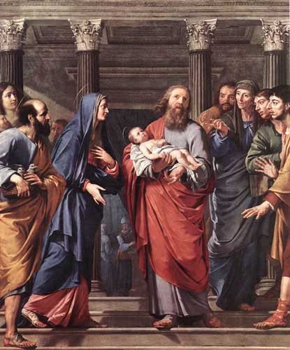 Painting Code#15546-Philippe de Champaigne -The Presentation in the Temple