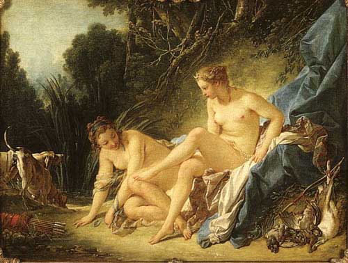 Painting Code#1602-Boucher, Francois(France): Diana Resting After Bath