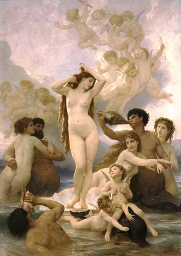 Painting Code#1622-Bouguereau, William(France): The Birth of Venus