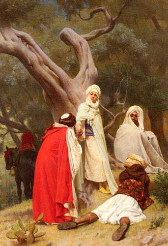 Painting Code#1957-Boulanger, Gustave Clarence Rodolphe(France): Reception Of An Emir