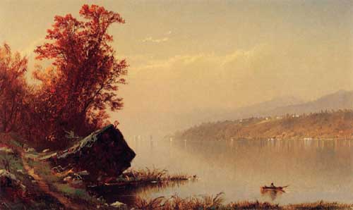 Painting Code#20239-Bricher, Alfred Thompson - Up the Hudson