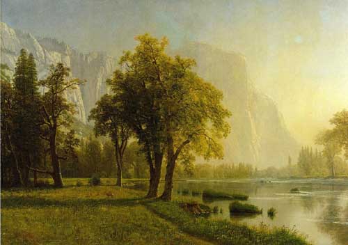 Painting Code#20256-Bierstadt, Albert - El Capitan, Yosemite Valley
