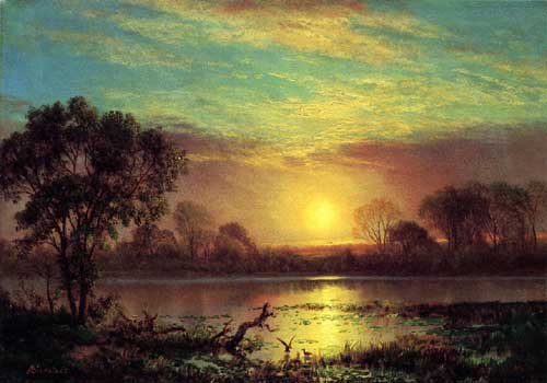 Painting Code#20257-Bierstadt, Albert - Evening, Owens Lake, California