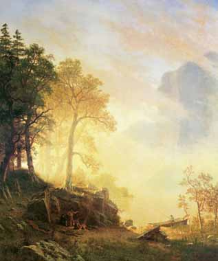 Painting Code#20268-Bierstadt, Albert(USA) - Merced River in Yosemite