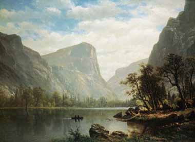 Painting Code#20269-Bierstadt, Albert(USA) - Mirror Lake, Yosemite Valley