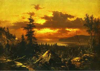 Painting Code#20274-Bierstadt, Albert(USA) - Sunset Glow