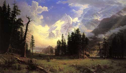 Painting Code#20279-Bierstadt, Albert(USA) - The Morteratsch Glacier, Upper Engadine Valley, Pontresina