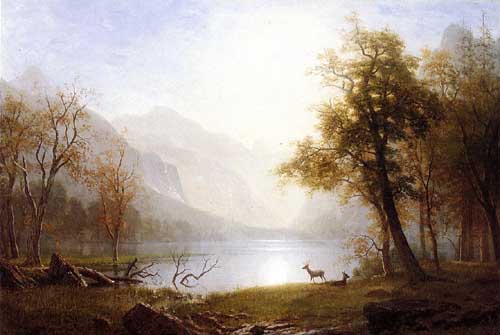 Painting Code#20283-Bierstadt, Albert(USA) - Valley in Kings Canyon