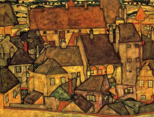 Painting Code#20379-Egon Schiele - Yellow City