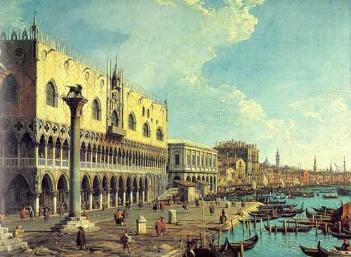 Painting Code#2145-Canaletto(Italy): Riva degli Schiavoni-Looking East 