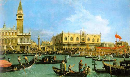 Painting Code#2150-Canaletto(Italy): Return of the Bucentaurn to the Molo on Ascension Day 
 
