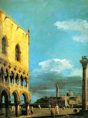 Painting Code#2152-Canaletto(Italy): The Piazzetta - Looking South