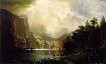 Painting Code#2400-Bierstadt, Albert (USA): Among the Sierra Nevada Mountains, California