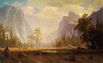 Painting Code#2402-Bierstadt, Albert (USA): Looking Up the Yosemite Valley