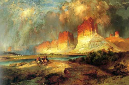 Painting Code#2442-Moran, Thomas(USA): Cliffs of the Upper Colorado River
