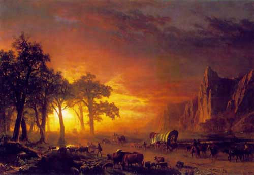 Painting Code#2490-Bierstadt, Albert(USA): Emigrants Crossing the Plains

