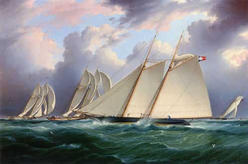 Painting Code#2825-James E. Buttersworth - Yacht &#039;Orion&#039;