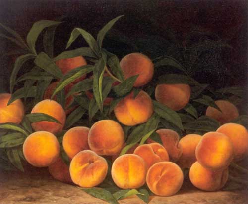 Painting Code#3047-William Mason Brown - Peaches Still Life