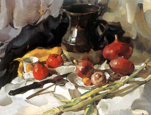 Painting Code#3059-Still Life with Fruit and A Pot
