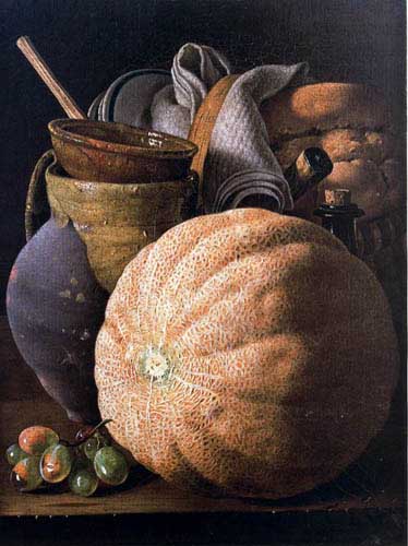 Painting Code#3088-Melendez, Louis(Spain): Melon And other fruit 