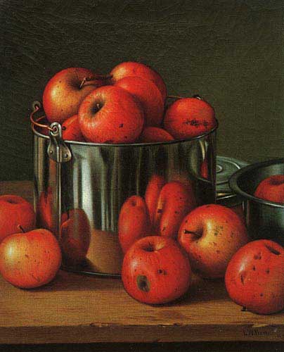 Painting Code#3151-Levi Wells Prentice: Apples in a Tin Pail