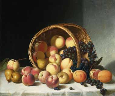 Painting Code#3223-Soren Carlsen - Still Life with a Basket of Fruit