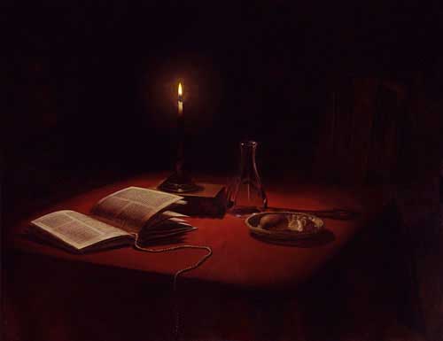 Painting Code#3345-Elliott, Virgil(USA): Candlelit Still Life