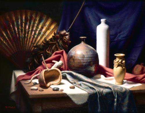 Painting Code#3462-Michael Chelich: Oriental Still Life